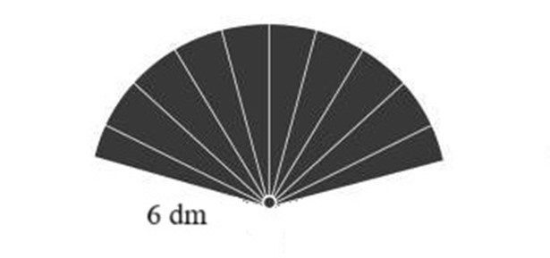 a) Diện t&iacute;ch giấy để l&agrave;m chiếc quạt đ&oacute; l&agrave; : \(S = 2.\frac{{150}}{{360}}.\pi {.6^2} \approx 94,2\) \[\left( {d{m^2}} \right)\]. b) Số tiền bạn An mua giấy để l&agrave;m 10 c&aacute;i quạt tr&ecirc;n l&agrave; \(10.\frac{{94,2}}{{100}}.160\,\,000 \approx 1\,\,507\,\,000\) (đồng). (ảnh 1)