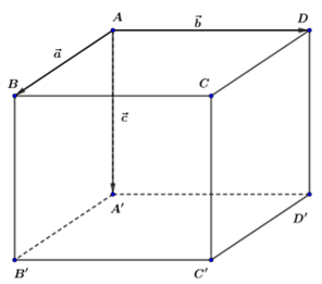 Cho h&igrave;nh hộp \(ABCD.A'B'C'D'\). Đặt \ (ảnh 1)