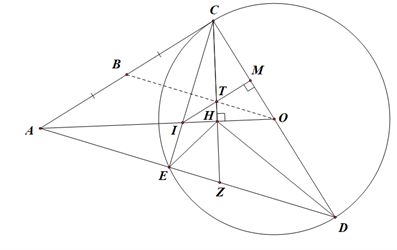 V&igrave; \[O,T',B\] thẳng h&agrave;ng n&ecirc;n \(O,T,B\) thẳng h&agrave;ng. (ảnh 1)