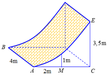 Vậy thể t&iacute;ch khối b&ecirc; t&ocirc;ng cần sử dụng l&agrave; \(V = 5.4 = 20\,{{\rm{m}}^3}\). (ảnh 1)