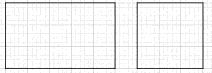 Vẽ một hình chữ nhật có chiều dài là 5 cm, chiều rộng là 3 cm và một hình vuông có cạnh là 3 cm. (ảnh 1)