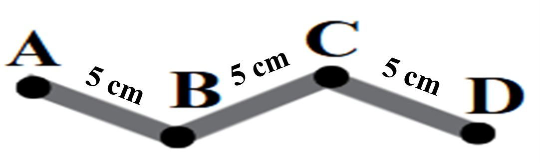 d) Độ dài đường gấp khúc ABCD là:  	A. 15 cm	B. 5 cm		 	C. 10 cm	D. 20 cm  (ảnh 1)