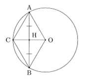 Chọn C  &nbsp;  Giả sử \(OC \bot AB\) tại \(H\), khi đ&oacute; \(H\) l&agrave; trung điểm của \(AB\). (ảnh 1)