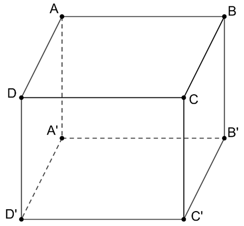 Cho hình hộp  ABCD.A'B'C'D'. Mệnh đề nào dưới đây là sai? (ảnh 1)