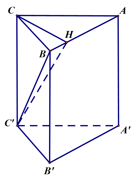 Từ &nbsp;\(C\) kẻ \(CH \bot AB\)  Ta c&oacute; \(\left\{ \begin{array}{l}AB \bot (ảnh 1)