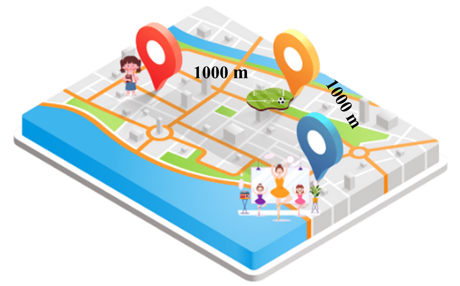 Giải bài toán sau:  Muốn đi đến phòng tập múa, Mai phải đi qua sân bóng. Quãng đường từ chỗ Mai đến sân bóng là ... km. Quãng đường từ sân bóng đến phòng tập múa là ... km. Để đi đến phòng tập múa Mai cần đi .... km. (ảnh 1)