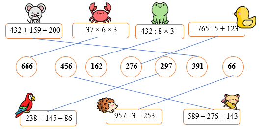 Nối biểu thức với kết quả đúng: 432 + 159 – 200 (ảnh 2)