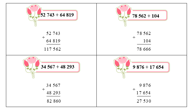 Đặt tính rồi tính. 52 743 + 64 819 (ảnh 2)