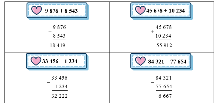 Đặt tính rồi tính. 9 876 + 8 543 (ảnh 2)