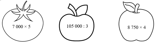 Tô màu vào quả chứa kết quả bằng 35 000   7 000 × 5 (ảnh 2)