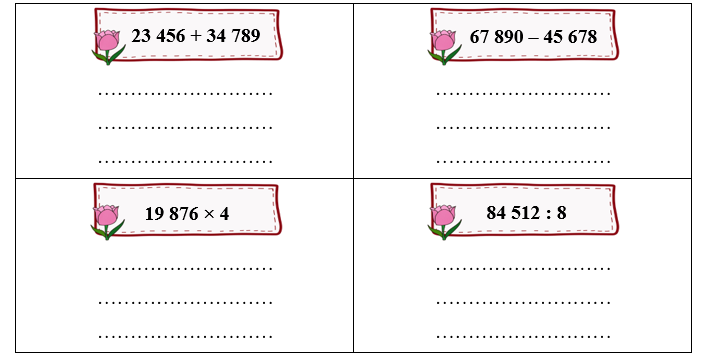 Đặt tính rồi tính.  23 456 + 34 789 (ảnh 1)