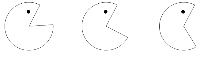 Tô màu cho Pacman. Em hãy tô màu đỏ cho bạn Pacman có miệng dạng góc nhọn, tô màu vàng cho bạn Pacman có miệng dạng góc vuông, tô màu xanh dương cho bạn Pacman có miệng dạng góc tù. (ảnh 1)