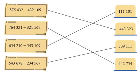 Nối. biểu thức 875 432 − 432 109 (ảnh 2)