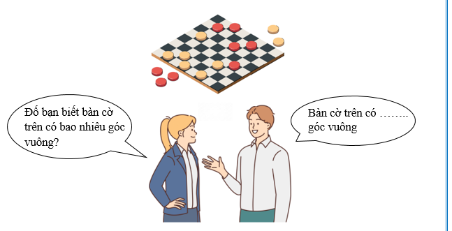 Điền số th&iacute;ch hợp v&agrave;o chỗ chấm. B&agrave;n cờ tr&ecirc;n c&oacute; &hellip;&hellip;.. g&oacute;c vu&ocirc;ng (ảnh 1)