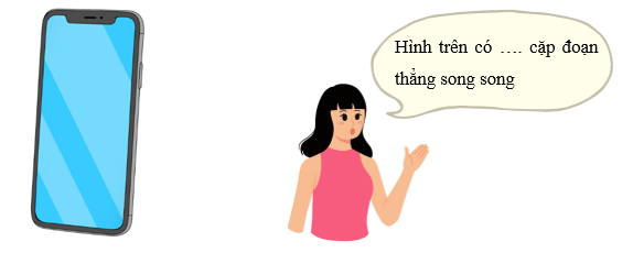 Điền số thích hợp vào chỗ chấm.  Hình trên có …. cặp đoạn thẳng song song (ảnh 1)