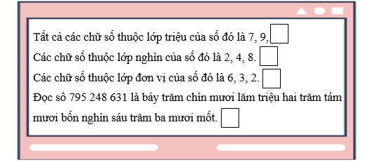 Đúng ghi Đ, sai ghi S. Cho số 795 248 631 (ảnh 1)