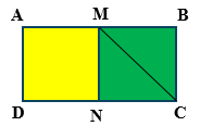 b) Trong hình bên ba điểm thẳng hàng là: 	A. A, M, N	 	B. A, M, C 	C. A, D, C	 	D. A, M, B (ảnh 1)