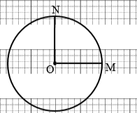 Vẽ đường tròn tâm O, bán kính 2 cm. Vẽ hai bán kính OM và ON để có góc vuông đỉnh O; cạnh OM, ON. (ảnh 1)