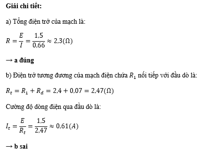 Ban đầu điều chỉnh R3 đến giá trị sao cho số chỉ của ampe kế là 0,66 A. Cho điện trở trong của nguồn không đáng kể. Trong các phát biểu dưới đây, phát biểu nào đúng, phát biểu nào sai? (ảnh 2)