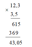 Tích của 12,3 và 3,5 là: (ảnh 1)