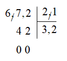 Thương của 6,72 và 2,1 là: (ảnh 1)