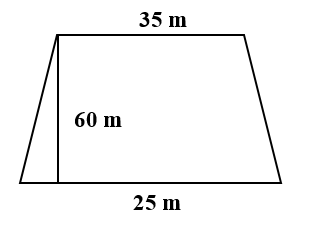 Diện tích hình thang dưới đây là: (ảnh 1)