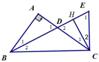 Cho tam giác ABC có góc A = 90 độ Gọi d là đường thẳng đi qua C (ảnh 1)