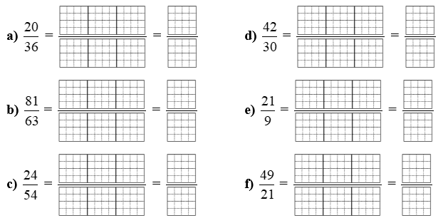Rút gọn các phân số. (ảnh 1)