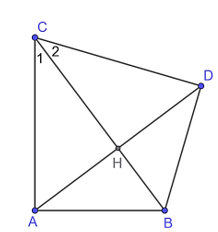 Cho tam giác ABC góc A = 90 độ, vẽ AH ^ BC (H thuộc BC). Trên tia đối của tia HA lấy điểm D sao cho HA = HD. a) Chứng minh AB = BD. (ảnh 1)