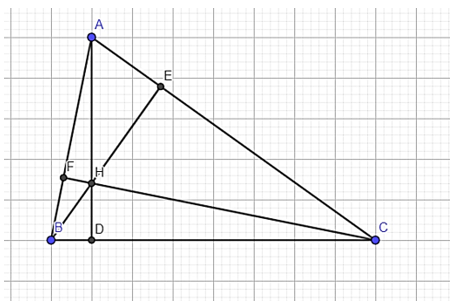Cho tam giác ABC, H là trực tâm. Chứng minh rằng CH.sinB + BH.sinC = BC. (ảnh 1)