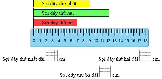 Sợi dây thứ nhất dài .... cm (ảnh 1)