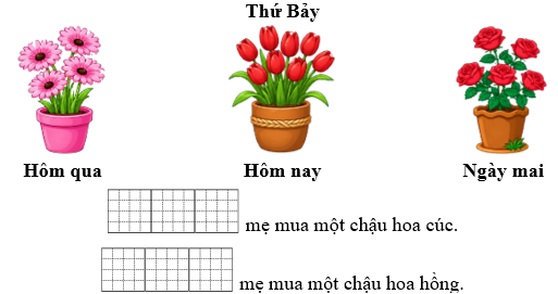 Hãy điền các từ “ thứ Sáu”, “Chủ nhật” vào chỗ trống cho phù hợp. (ảnh 1)