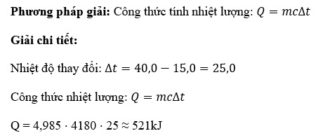 Nhiệt lượng mà lượng nước trong bình ngưng đã hấp thụ từ hỗn hợp hơi trong suốt 4 giờ chưng cất là bao nhiêu? (ảnh 1)