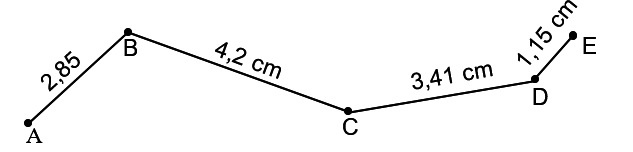 Độ dài đường gấp khúc ABCD là: (ảnh 1)