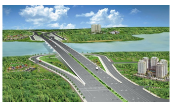 Thực hiện các yêu cầu sau:  Cao tốc Thành phố Hồ Chí Minh – Long Thành – Dầu Giây đi qua ba tỉnh, thành gồm: Thành phố Hồ Chí Minh, Đồng Nai, Bà Rịa - Vũng Tàu. Trên tuyến đường cao tốc này có 3 cây cầu lớn vượt sông, trong đó: (ảnh 2)