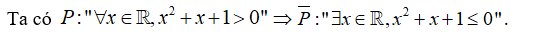 Cho mệnh đề P: với mọi x thược R, x^2 +x+1 >0 . Viết mệnh đề phủ định của mệnh đề P (ảnh 2)
