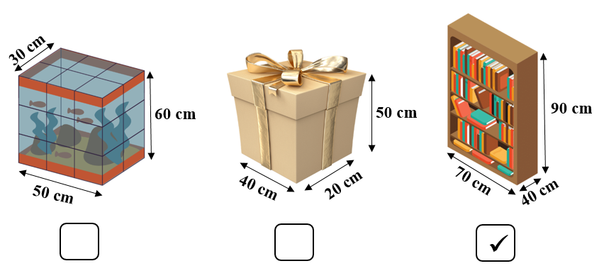 Tích v vào ô trống hình có diện tích toàn phần lớn nhất.  (ảnh 2)