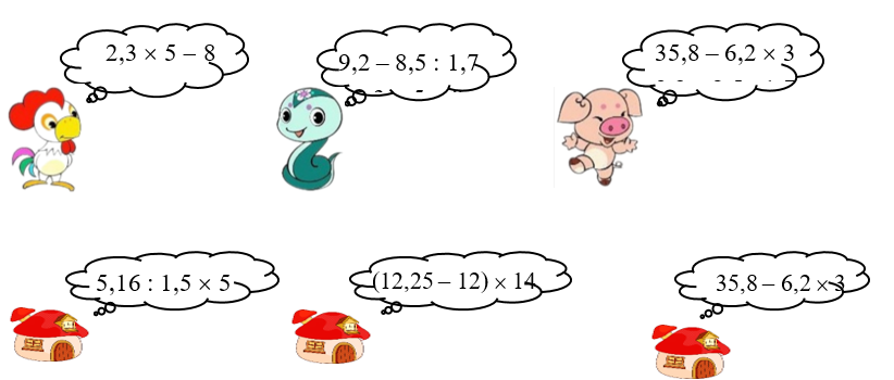 Hãy tìm nhà cho các con vật bằng cách nối các phép tính có kết quả bằng nhau: (ảnh 1)
