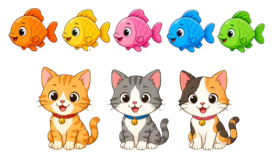 Số con mèo ..... số con cá (ảnh 1)
