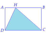 Cho hình vẽ bên dưới:  Tính thể tích hình tam giác HDC. Biết hình chữ nhật ABCD có AB = 37 cm, BC = 24 cm (ảnh 1)