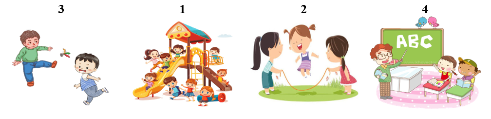 Em hãy đánh số thứ tự vào các bức tranh theo trình tự bài thơ: (ảnh 2)