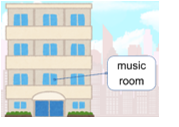 Mika: Where’s the music room? 		 Tom: It’s on the ______. (ảnh 1)