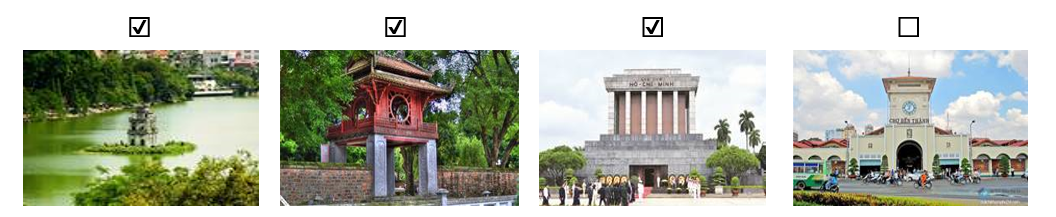 Đánh dấu ☑ vào ảnh ở thủ đô Hà Nội. (ảnh 2)