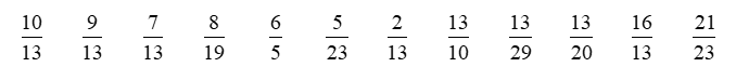 a) Khoanh vào các phân số có tử số bằng 5. (ảnh 2)