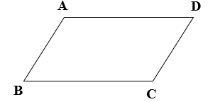 Hình bình hành ABCD (như hình vẽ bên). Khẳng định nào sau đây sai? A. Cạnh AB song song với cạnh DC (ảnh 1)