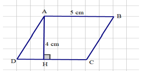 Cho hình bình hành \[ABCD\] có \[AB = 5cm\], \[AH = 4cm\]. Khẳng định nào sau đây là đúng?  (ảnh 1)