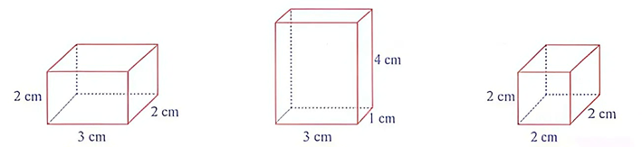 Điền vào chỗ chấm thích hợp: Cho các hình hộp chữ nhật và hình lập phương với kích thước như hình vẽ: a) Để xếp đầy hình M cần thêm ….. hình lập phương cạnh 1 cm. b) Để xếp đầy hình N cần thêm ….. hình lập phương cạnh 1 cm. (ảnh 1)
