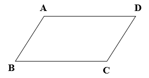 Hình bình hành ABCD (như hình vẽ bên). Khẳng định nào sau đây sai? A. Cạnh AB song song với cạnh DC (ảnh 2)