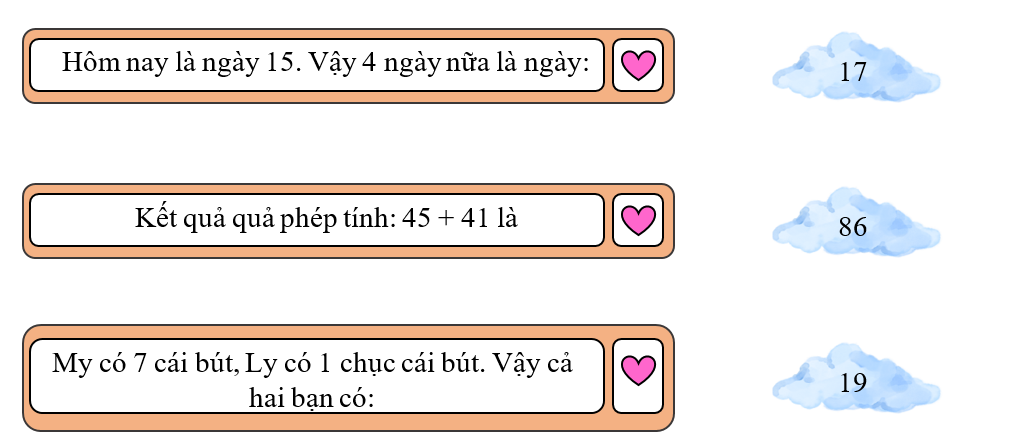  Bài tập cuối Tuần 35 Toán lớp 1 Chân trời sáng tạo có đáp án (ảnh 1)