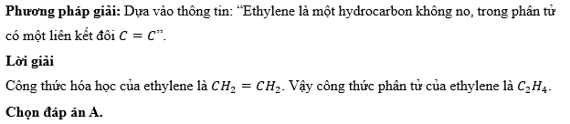 Công thức phân tử của ethylene là (ảnh 1)